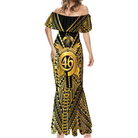 Vanuatu 46th Anniversary Of Independence Mermaid Dress Gold Style LT05 - Polynesian Pride