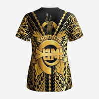 Vanuatu 46th Anniversary Of Independence Scrub Top Gold Style LT05 - Polynesian Pride