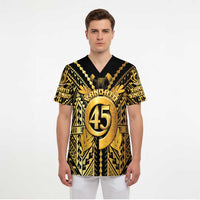 Vanuatu 46th Anniversary Of Independence Scrub Top Gold Style LT05 - Polynesian Pride