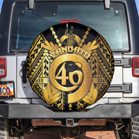 Vanuatu 46th Anniversary Of Independence Spare Tire Cover Gold Style LT05 Gold - Polynesian Pride