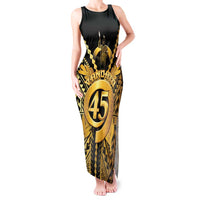 Vanuatu 46th Anniversary Of Independence Tank Maxi Dress Gold Style LT05 Women Gold - Polynesian Pride