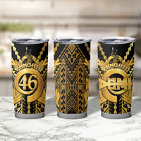 Vanuatu 46th Anniversary Of Independence Tumbler Cup Gold Style LT05 - Polynesian Pride
