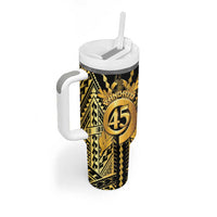 Vanuatu 46th Anniversary Of Independence Tumbler With Handle Gold Style LT05 - Polynesian Pride