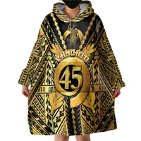 Vanuatu 45th Anniversary Of Independence Wearable Blanket Hoodie Gold Style - Polynesian Pride