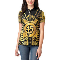 Vanuatu 45th Anniversary Of Independence Women Polo Shirt Gold Style - Polynesian Pride