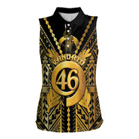 Vanuatu 46th Anniversary Of Independence Women Sleeveless Polo Shirt Gold Style LT05 Female Gold - Polynesian Pride