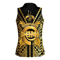 Vanuatu 46th Anniversary Of Independence Women Sleeveless Polo Shirt Gold Style LT05 - Polynesian Pride
