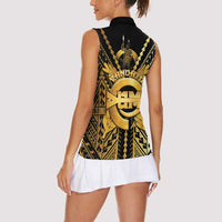 Vanuatu 46th Anniversary Of Independence Women Sleeveless Polo Shirt Gold Style LT05 - Polynesian Pride