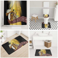 Papua New Guinea Bathroom Set Independence Day Unique Style LT05 Shower Curtain Only Gold - Polynesian Pride