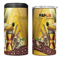Papua New Guinea 4 in 1 Can Cooler Tumbler Independence Day Unique Style LT05 One Size: 16 oz Gold - Polynesian Pride