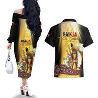 Papua New Guinea Couples Matching Off The Shoulder Long Sleeve Dress and Hawaiian Shirt Independence Day Unique Style LT05 - Polynesian Pride