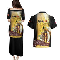 Papua New Guinea Couples Matching Puletasi and Hawaiian Shirt 50 Years Of Independence - Polynesian Pride