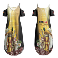Papua New Guinea Couples Matching Summer Maxi Dress and Long Sleeve Button Shirt Independence Day Unique Style LT05 - Polynesian Pride