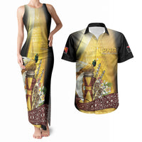 Papua New Guinea Couples Matching Tank Maxi Dress and Hawaiian Shirt Independence Day Unique Style LT05 Gold - Polynesian Pride