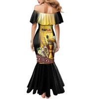 Papua New Guinea Family Matching Mermaid Dress and Hawaiian Shirt 50 Years Of Independence - Polynesian Pride