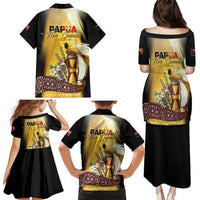 Papua New Guinea Family Matching Puletasi and Hawaiian Shirt Independence Day Unique Style LT05 Mom's Dress Gold - Polynesian Pride