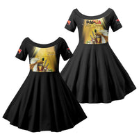 Papua New Guinea Family Matching Puletasi and Hawaiian Shirt Independence Day Unique Style LT05 Daughter's Dress Gold - Polynesian Pride