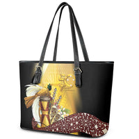 Papua New Guinea Leather Tote Bag Independence Day Unique Style LT05 - Polynesian Pride