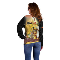 Papua New Guinea Off Shoulder Sweater Independence Day Unique Style LT05 - Polynesian Pride