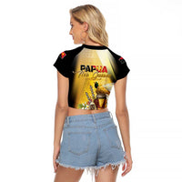 Papua New Guinea Raglan Cropped T Shirt Independence Day Unique Style LT05 - Polynesian Pride
