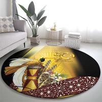 Papua New Guinea Round Carpet 50 Years Of Independence - Polynesian Pride
