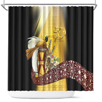 Papua New Guinea Shower Curtain Independence Day Unique Style LT05 Gold - Polynesian Pride
