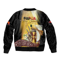 Papua New Guinea Sleeve Zip Bomber Jacket Independence Day Unique Style LT05 - Polynesian Pride
