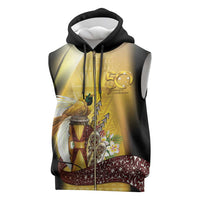 Papua New Guinea Sleeveless Zip Hoodie 50 Years Of Independence - Polynesian Pride