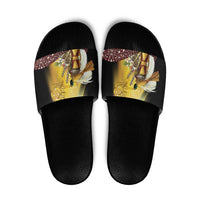 Papua New Guinea Slide Sandals Independence Day Unique Style LT05 Gold - Polynesian Pride