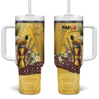 Papua New Guinea Tumbler With Handle Independence Day Unique Style LT05 One Size: 40 oz Gold - Polynesian Pride