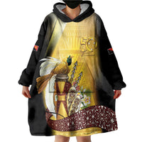 Papua New Guinea Wearable Blanket Hoodie 50 Years Of Independence - Polynesian Pride
