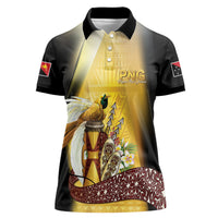 Papua New Guinea Women Polo Shirt Independence Day Unique Style LT05 Female Gold - Polynesian Pride