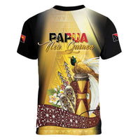 Papua New Guinea Women V-Neck T-Shirt 50 Years Of Independence - Polynesian Pride