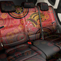 Papua New Guinea Back Car Seat Cover Birds Of Paradise With Aboriginal Pattern - Polynesian Pride