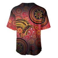 Papua New Guinea Baseball Jersey Birds Of Paradise With Aboriginal Pattern - Polynesian Pride