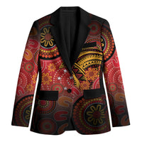 Papua New Guinea Blazer Birds Of Paradise With Aboriginal Pattern - Polynesian Pride