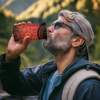 Papua New Guinea 4 in 1 Can Cooler Tumbler Birds Of Paradise With Aboriginal Pattern - Polynesian Pride