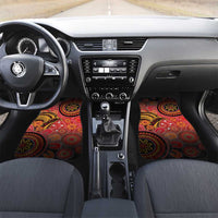 Papua New Guinea Car Mats Birds Of Paradise With Aboriginal Pattern - Polynesian Pride
