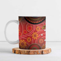 Papua New Guinea Ceramic Mug Birds Of Paradise With Aboriginal Pattern LT05 Red - Polynesian Pride