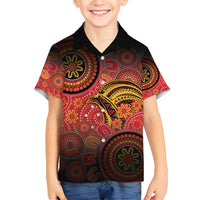 Papua New Guinea Family Matching Summer Maxi Dress and Hawaiian Shirt Birds Of Paradise With Aboriginal Pattern - Polynesian Pride