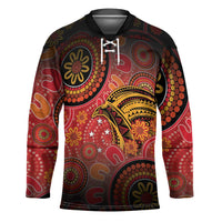 Papua New Guinea Hockey Jersey Birds Of Paradise With Aboriginal Pattern LT05 Unisex Red - Polynesian Pride