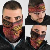 Papua New Guinea Neck Gaiter Birds Of Paradise With Aboriginal Pattern - Polynesian Pride