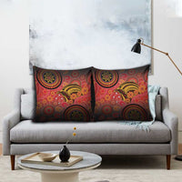 Papua New Guinea Pillow Cover Birds Of Paradise With Aboriginal Pattern - Polynesian Pride