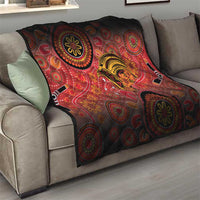 Papua New Guinea Quilt Birds Of Paradise With Aboriginal Pattern - Polynesian Pride