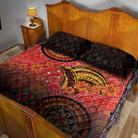 Papua New Guinea Quilt Bed Set Birds Of Paradise With Aboriginal Pattern - Polynesian Pride