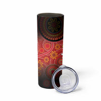 Papua New Guinea Skinny Tumbler Birds Of Paradise With Aboriginal Pattern - Polynesian Pride