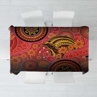 Papua New Guinea Tablecloth Birds Of Paradise With Aboriginal Pattern - Polynesian Pride