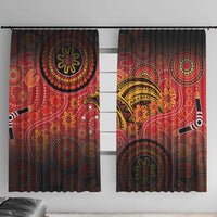 Papua New Guinea Window Curtain Birds Of Paradise With Aboriginal Pattern - Polynesian Pride