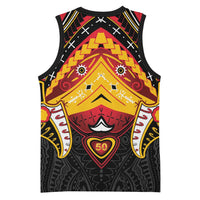 Papua New Guinea Independence Day Basketball Jersey Tribal Mask LT05 - Polynesian Pride
