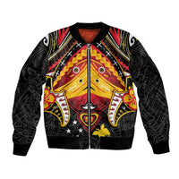 Papua New Guinea Independence Day Bomber Jacket Tribal Mask LT05 Unisex Red - Polynesian Pride